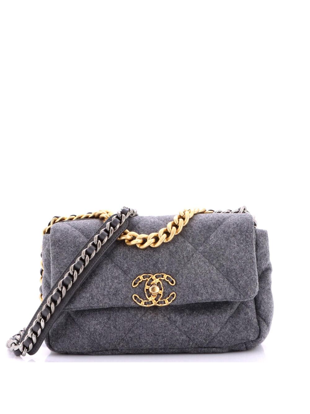 Chanel 19 Flap Bag Quilted Wool Medium #339416C48B